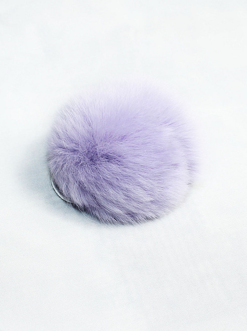 Хутряний бубон на шапку з кролика Rex Бузковий Харків - фото 1