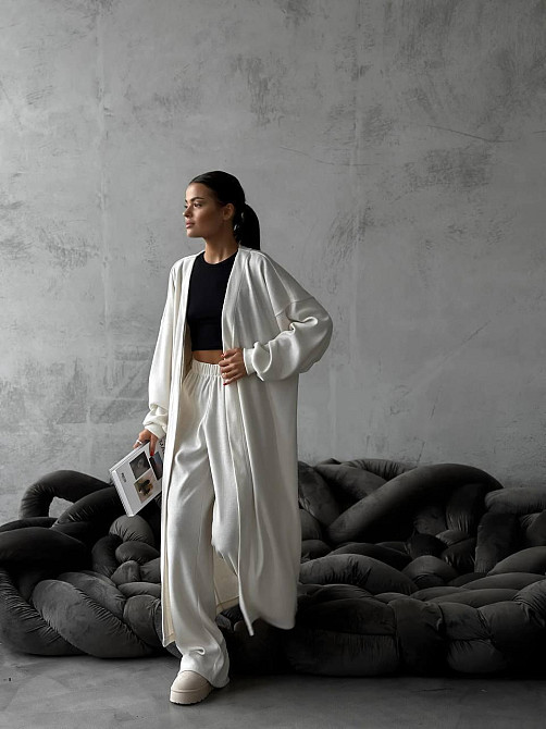 Жіночий стильний повсякденний костюм з щільного рубчика Одеса - фото 3