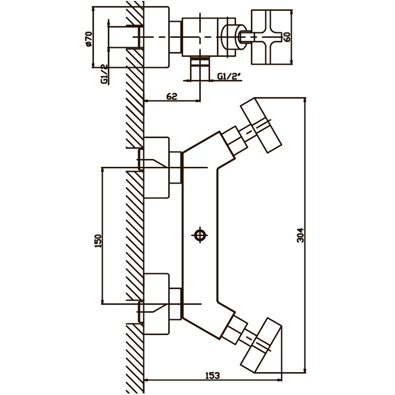 Змішувач для душу Haiba Bergus 003 HB0020 сучасний та надійний Харків - фото 2