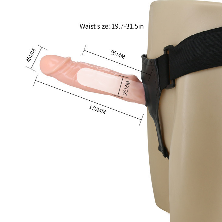 Страпон порожнистий (фалопротез) з вібрацією Baile Vibrating Strap On, беж, 19 × 4 см Sex Aura Київ - фото 9