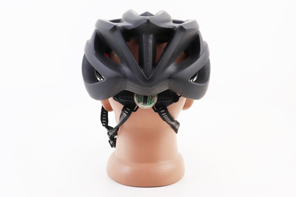 Шолом велосипедний L+ліхтар задній, знімний козирок, 19 вент. отворів, чорний матовий Київ - фото 2