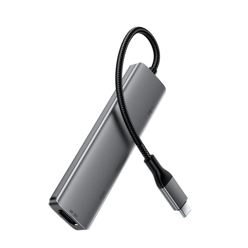 USB-хаб ACEFAST J18 USB-C 6-in-1 HUB docking station Metal Gray Одеса - фото 4