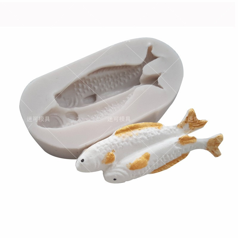 Молд силиконовый Рыбки 66 на 36 мм серый Киев - изображение 3