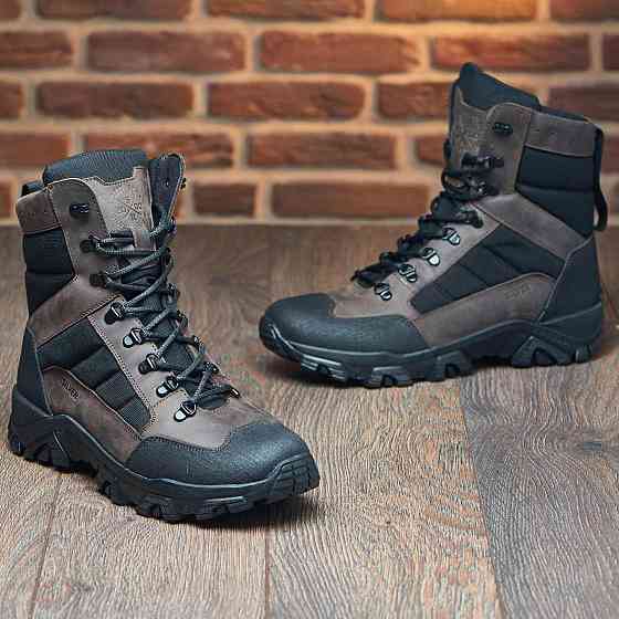 Зимові, справжні чоловічі тактичні черевики, берці, вологостійкі, водонепронекні чорні Харьков