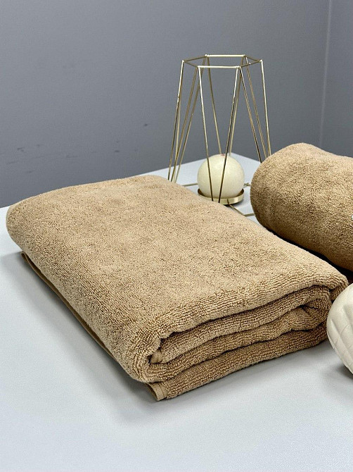 Рушник банний Ideal Textile махровий 100х150 см (56860335) Бежевий Чернівці - фото 3