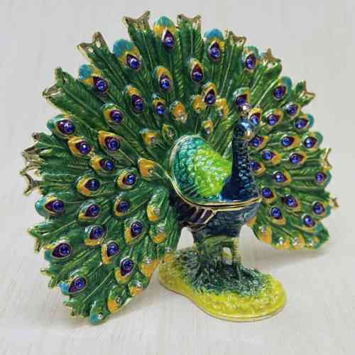 Шкатулка статуэтка со стразами Павлин Киев