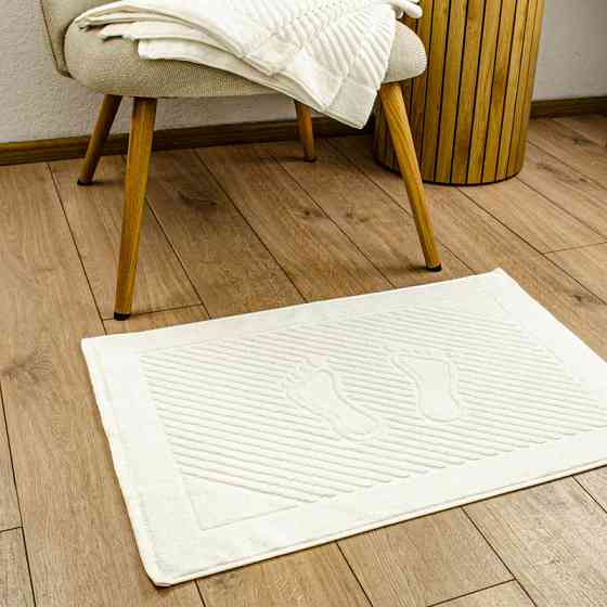Махровий рушник жакардовий для ніг GM Textile 50х70см 600г/м2 (Ванільний) Суми
