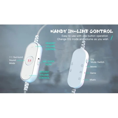 Навушники Fifine H6 RGB 7.1 White (H6W) Вінниця - фото 7