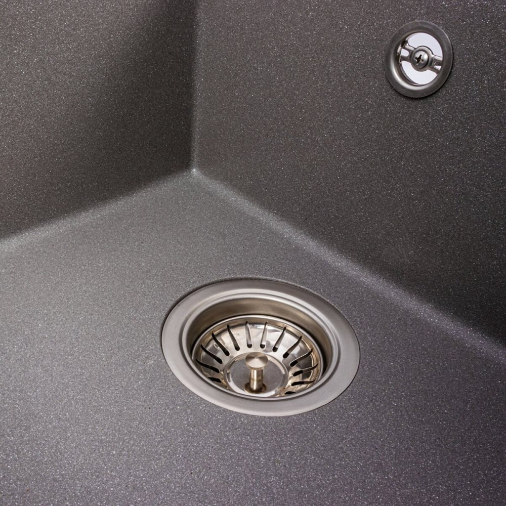 VALESO Гранітна мийка для кухні VALESO SOLID 7843 матова Сірий металік Київ - фото 5