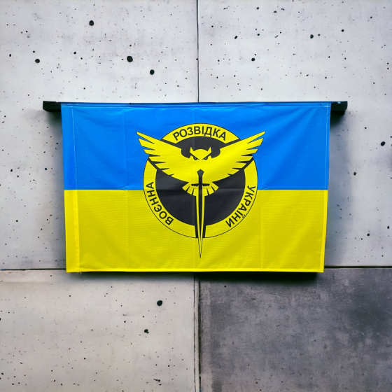 Прапор розвідки з емблемою НОВОГО зразка 600х900 мм Запоріжжя