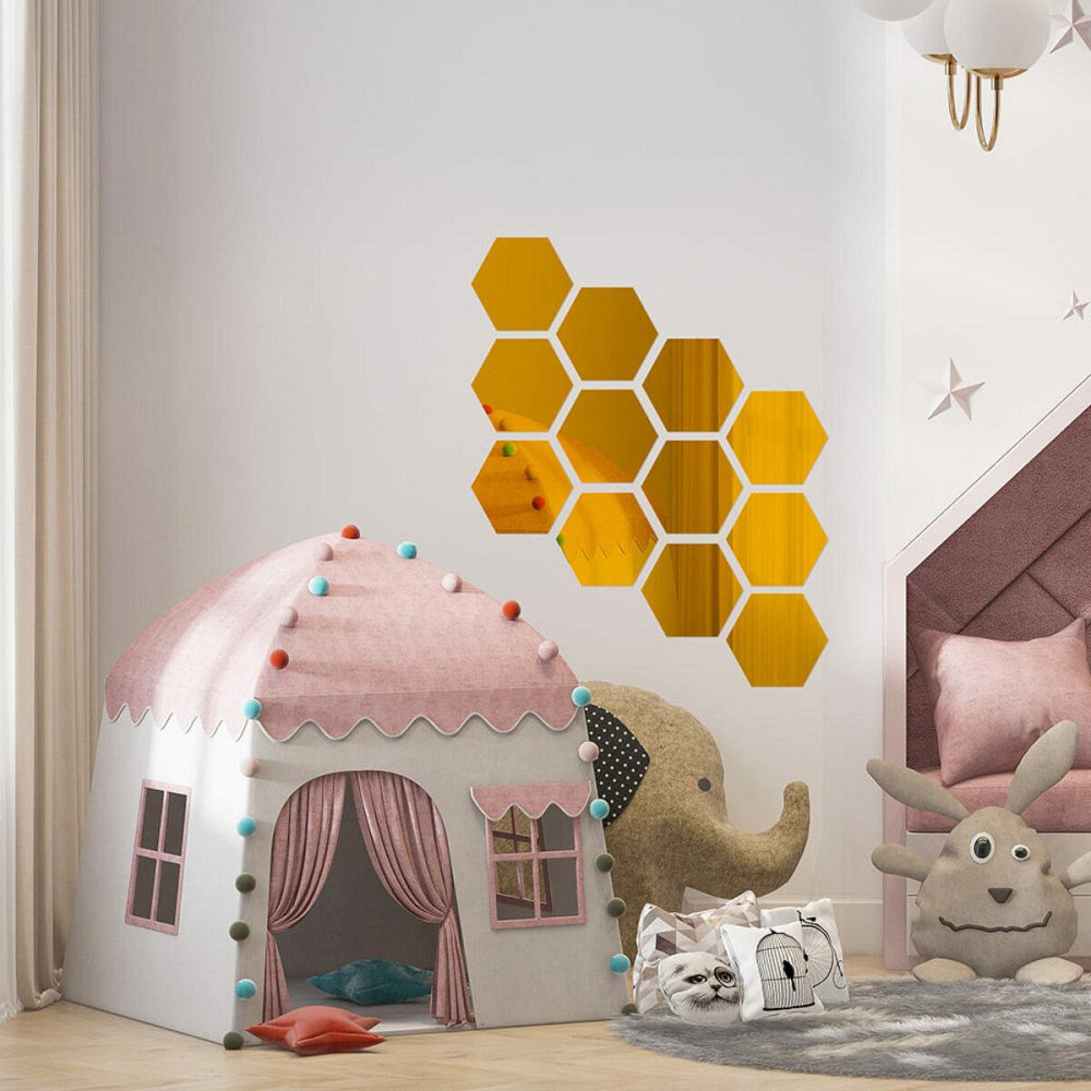 Зеркальный золотой декор, самоклеящийся, 12 штук Киев - изображение 6