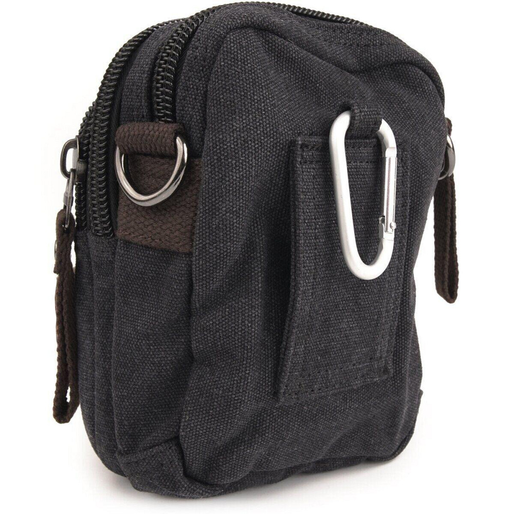 Барсетка текстильна на пояс Чорна (Vintage) Київ - фото 1