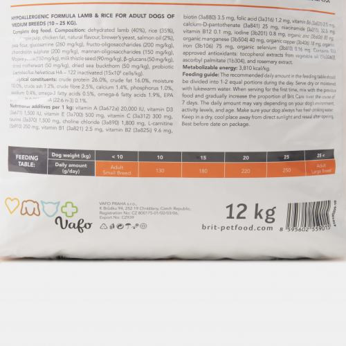 Корм сухий Brit Care Dog Hypoallergenic Adult Medium Breed для собак середніх порід гіпоалергенний з ягням 12 кг Київ - фото 7