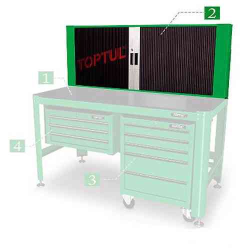 Полка для верстака TOPTUL 1560*200*603мм + 20 держателей TAAD1602 Одесса