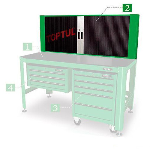 Полиця для верстака TOPTUL 1560*200*603мм + 20 власників TAAD1602 Одеса - фото 1