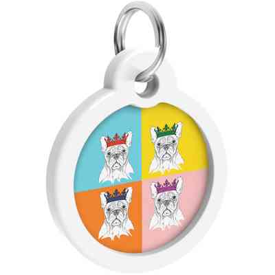 Адресник для животных WAUDOG Smart ID с QR паспортом "Французский бульдог", круг 30 мм (230-0209) Винница