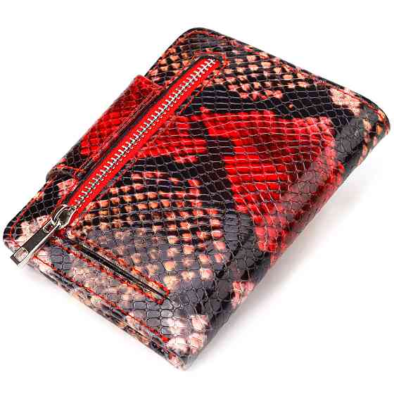 Небольшой женский кошелек из натуральной кожи с тиснением под змею CANPELLINI 21667 Разноцветный Киев