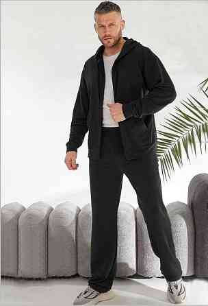 Весняний костюм чоловічий на блискавці Чорний 54/56 Харків