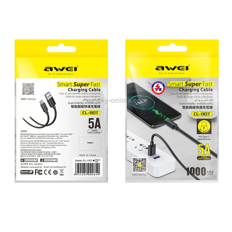 Кабель Awei CL-110T Type-C Київ - фото 3