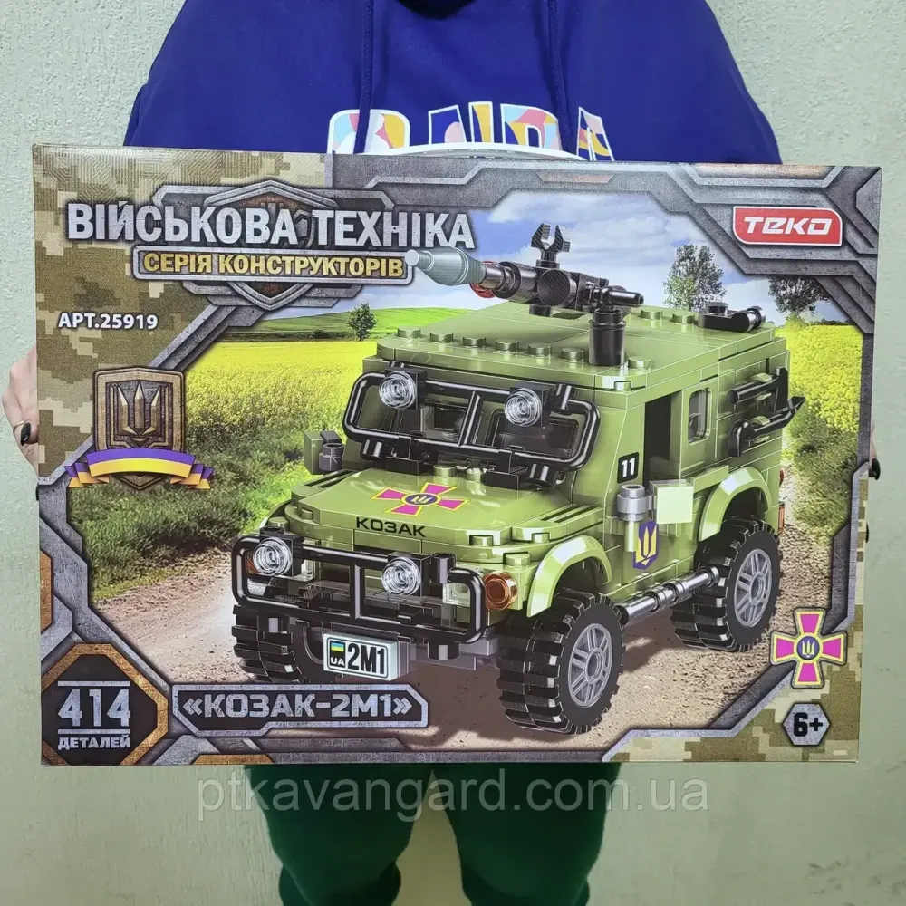 Конструктор український броньований джип "Козак-2М1" військова техніка ЗСУ (414 деталей) Teko 25919 зелена Хмельницький - фото 1