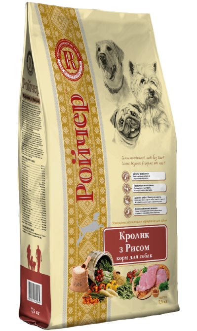 Сухой гипоаллергенный корм Ройчер с кроликом и рисом для собак 7.5 кг Винница - изображение 1