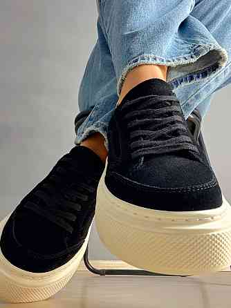 Кеды женские Hengji 707-6 замшевые на высокой платформе черные, 40, 25,5 см Киев