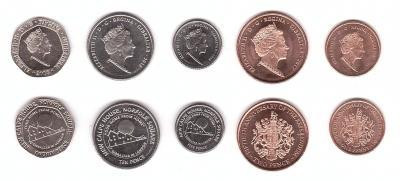 Gibratar Гібралтар - набір 5 монет 1 2 5 10 Pence 2017 - 2018 comm. UNC Полтава - фото 1