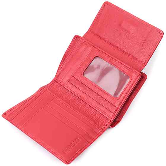 Ідеальний гаманець з монетницею із натуральної шкіри ST Leather 22739 Червоний Київ