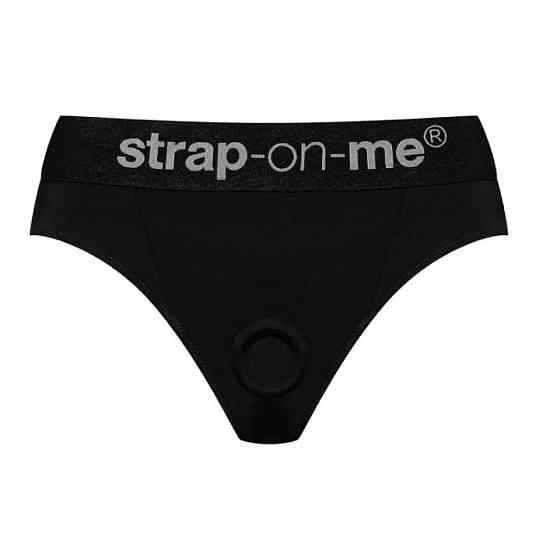 Трусики для страпону, XL, Strap-On-Me кільцеве кріплення, з відритими сідницями, чорні Sex Aura Київ