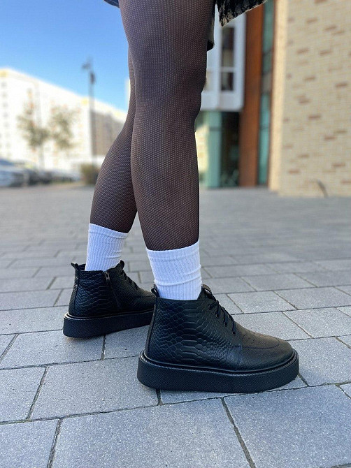 Черевики жіночі SEE SEVEN чорний дракон натуральна шкіра зима висота 11см (5307) 37р.38р.39р. Коломыя - изображение 4