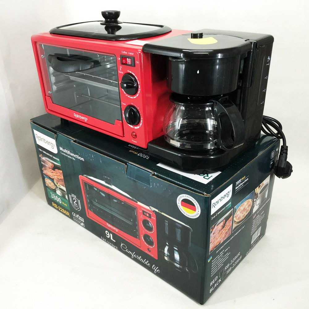 Духовка електрична настільна з грилем Rainberg RB-2286R 3800 Вт, Мініпечі з антипригарним покриттям GI-52 Львів - фото 5