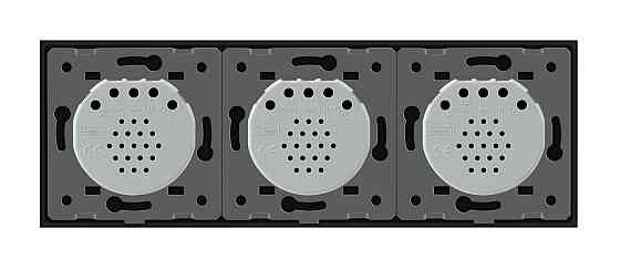 LIVOLO Розумний сенсорний прохідний/перехресний вимикач 3 сенсори (1-1-1) Livolo чорний скло (V Коломия