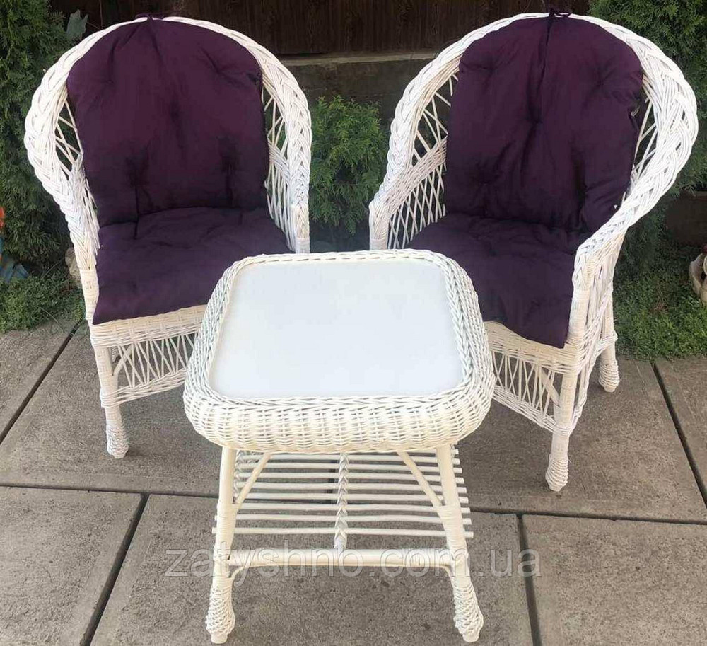 Плетеная белая мебель  с накидками |  Мебель из лозы  |мебель плетеная белая Киев - изображение 7