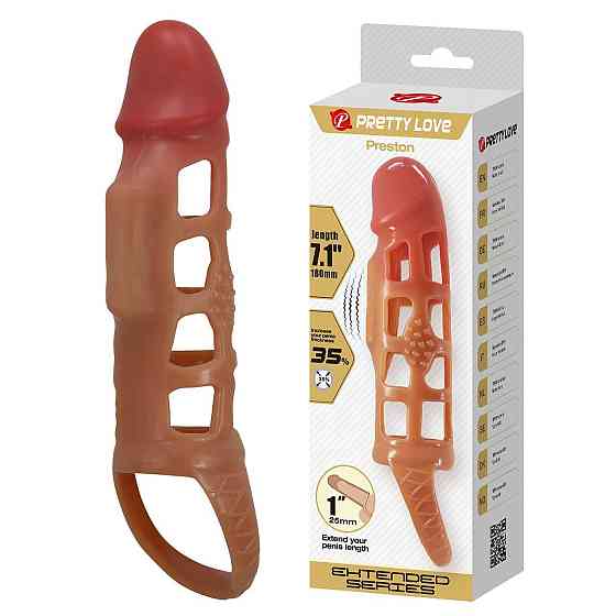 Насадка-презерватив с вибрацией PRETTY LOVE - Preston Penis sleeve, BI-026209-2 Sex Aura Киев