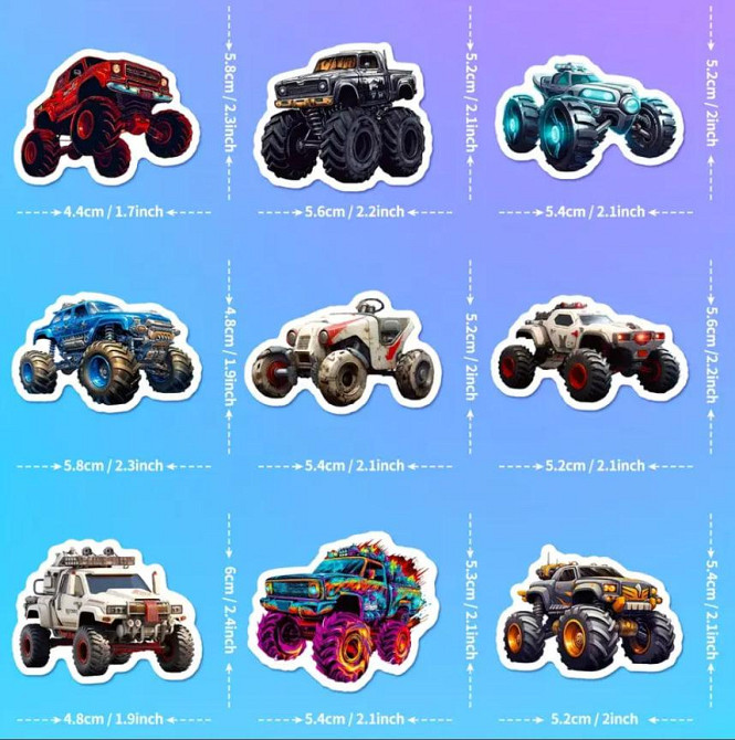 Наклейки Стікери із позашляховиками. Водонепроникні вінілові наклейки, авто стікерпак, наклейки авто Київ - фото 3