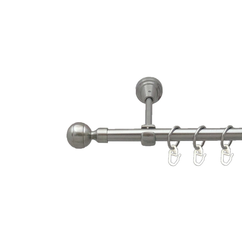 Карниз Orvit Паола металевий однорядний відкритий Нержавіюча Сталь 16 мм 240 см (5503058) Львов - изображение 1