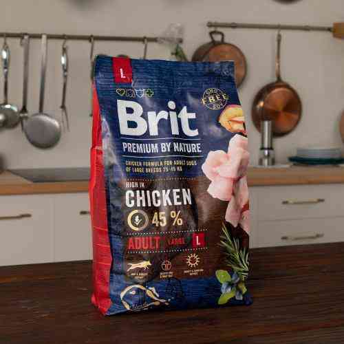 Сухий корм Brit Premium Dog Adult L для дорослих собак великих порід, з куркою, 3 кг Київ