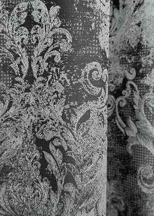 Шторна тканина "Льон Преміум" Туреччина колір графітовий з сірим 1838ш Київ