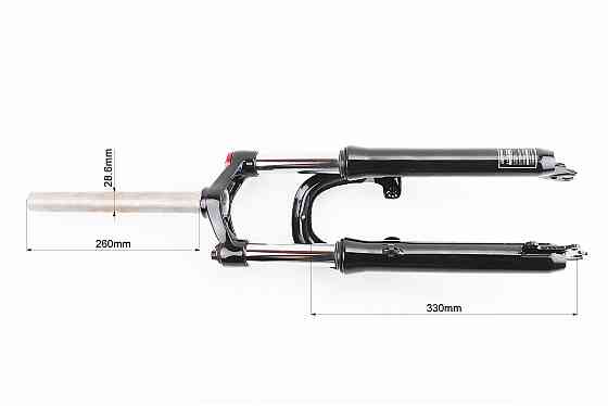 Вилка 24" амортизаційна, без різьби 1-1/8" (28,6мм), шток 260мм, з ходом 70мм, V/Disk-brake, Lockout, чорна LJ-536M Київ