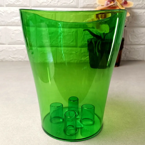 Вазон Ніка для орхідей 13*15,5см зелений прозорий Алеана Житомир - изображение 3