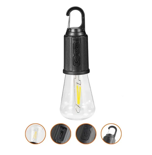 Акумуляторна лампочка з карабіном і зарядкою від USB BL T01 Одеса - фото 3