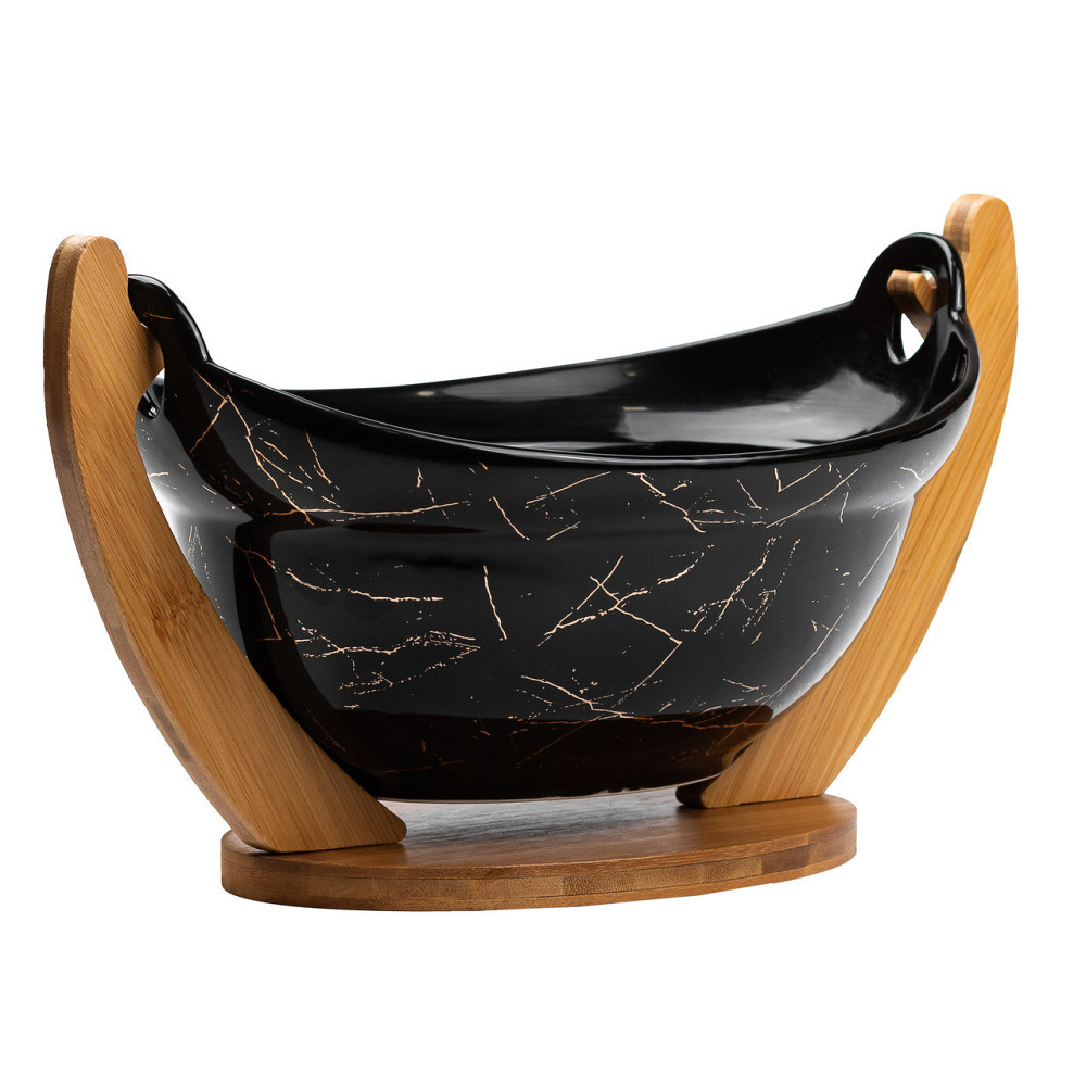 Фруктовница фарфоровая с бамбуковой подставкой Киев - изображение 5