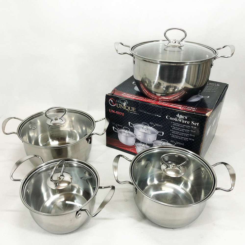 Набор кастрюль-сотейников Unique UN-5072, Набор посуды для любых плит Хороший кастрюль AF-32 Львов - изображение 7