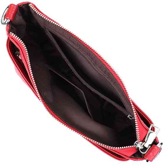 Жіноча шкіряна сумка з двома зручними ремінцями Червоний (Vintage) Київ