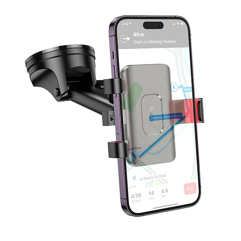 Автотримач для телефона HOCO H22 Dragon automatic clamping car holder(center console) Red Black Киев - изображение 7