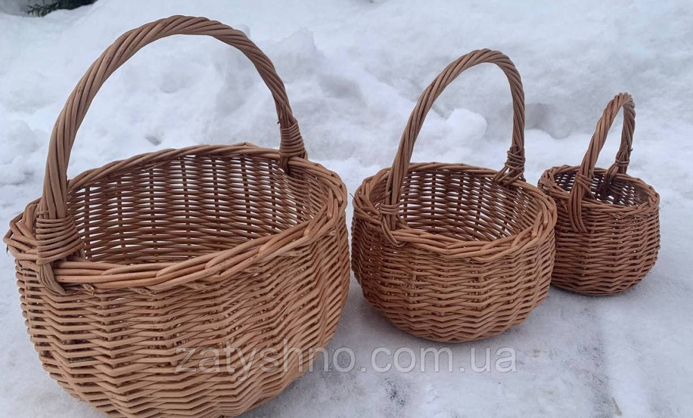 Комплект кошиків з лози з 3 шт Київ - фото 7
