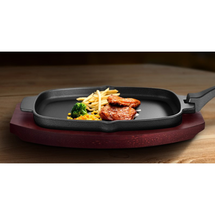 Чавунна сковорода зі знімною ручкою і підставкою 33,5х21 см GRILLI 777201 Код: 012734 Рівне - фото 9