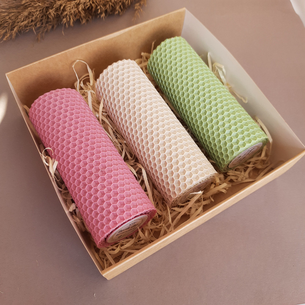 Набір трьох свічок з вощини Царство  Меду 13 см Nabor1022 Одеса - фото 3