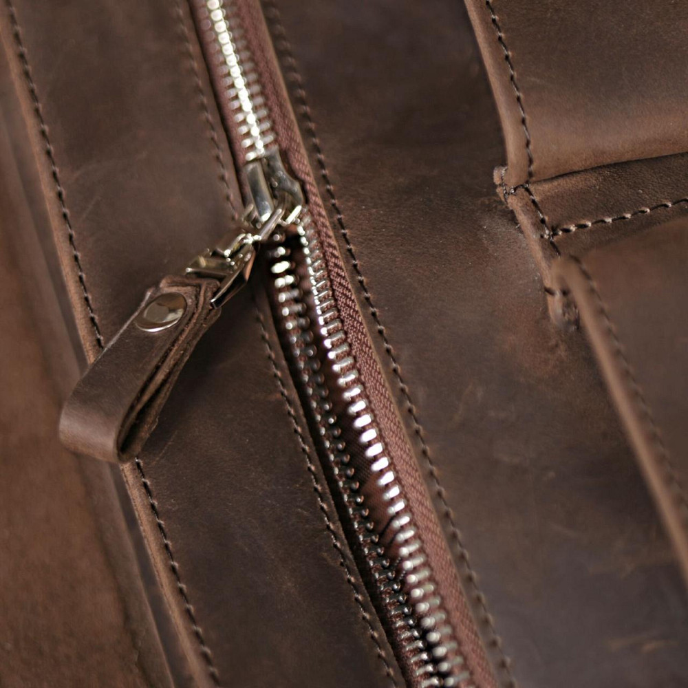 Сумка SHVIGEL 00998 из винтажной кожи Коричневая Киев - изображение 5