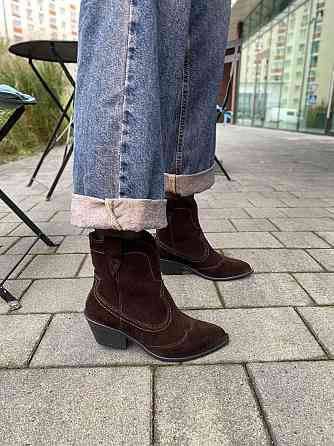 KATI SHOES Черевики жіночі демісезонні весна-осінь шоколадні, натуральна замша на підборах р. 3 Коломия